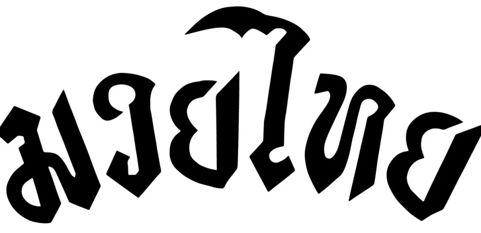 Aufdruck Schriftzug Thaiboxing