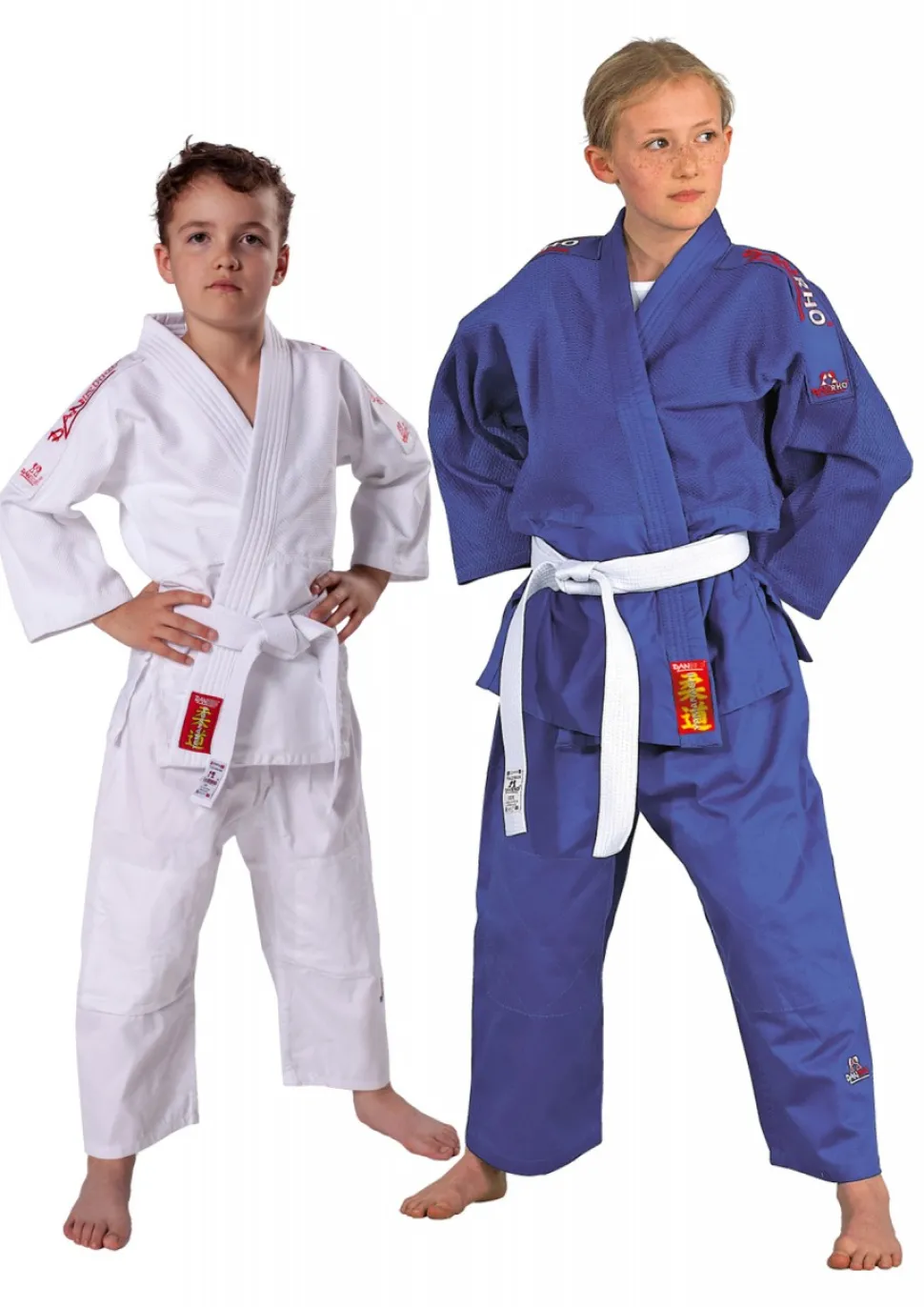 DANRHO Judoanzug Yamanashi mit Schulterstreifen in blau oder weiß