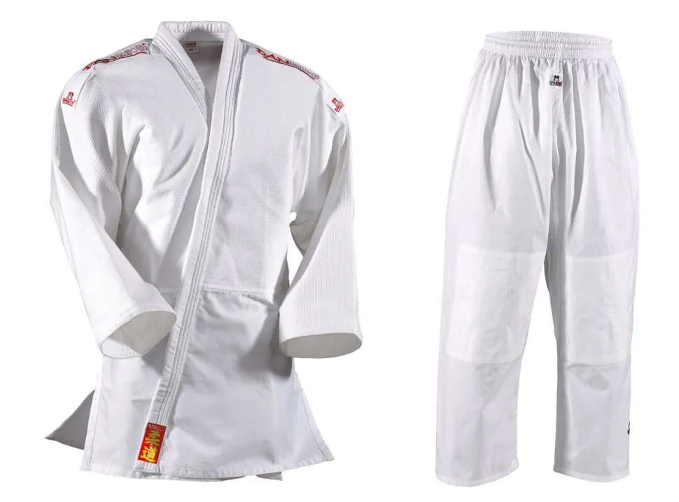 DANRHO Judoanzug Yamanashi mit Schulterstreifen in blau oder weiß