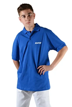 Poloshirt blau mit Druck BTU