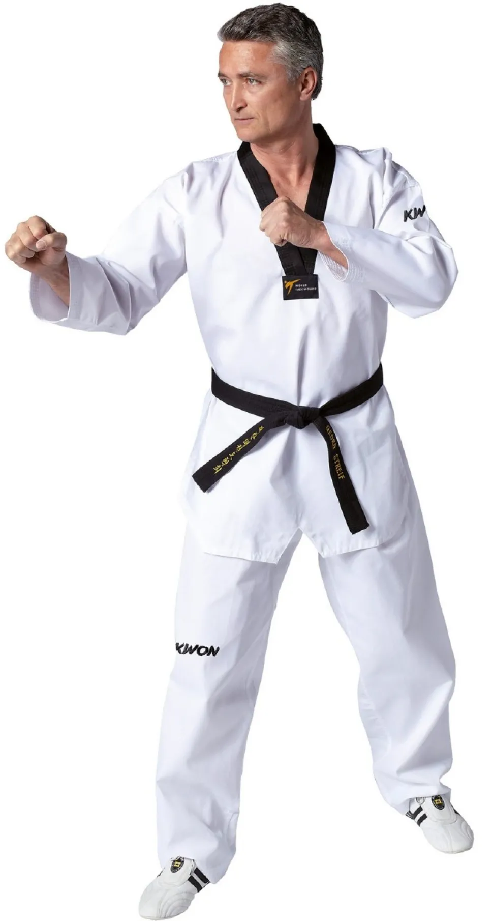 Taekwondo Anzug Victory schwarzes Revers, WT anerkannt