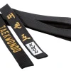 Taekwondo Gürtel schwarz, 4 cm mit Bestickung
